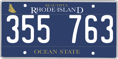 RI license plate 355763