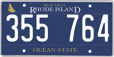 RI license plate 355764