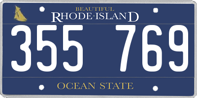 RI license plate 355769