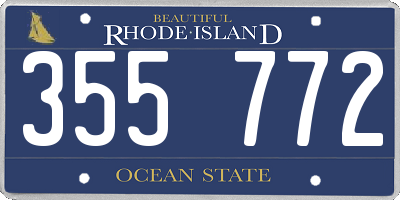RI license plate 355772