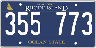 RI license plate 355773
