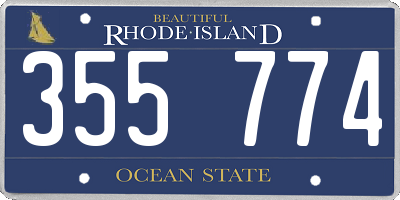 RI license plate 355774