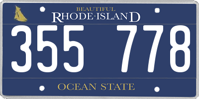 RI license plate 355778