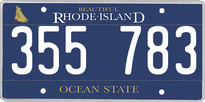 RI license plate 355783