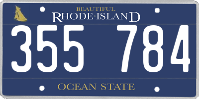 RI license plate 355784