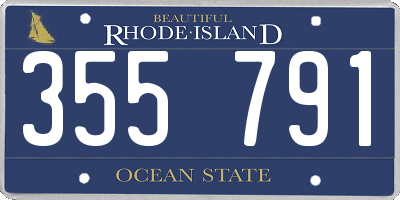 RI license plate 355791