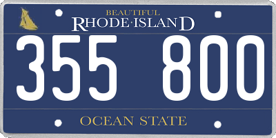 RI license plate 355800