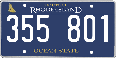 RI license plate 355801