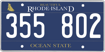 RI license plate 355802