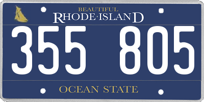 RI license plate 355805