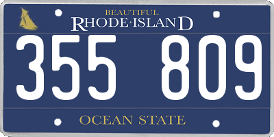 RI license plate 355809