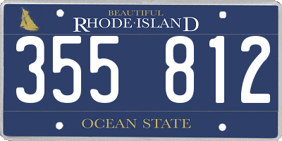 RI license plate 355812