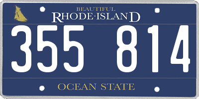 RI license plate 355814