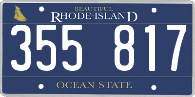 RI license plate 355817