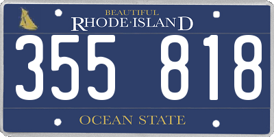 RI license plate 355818