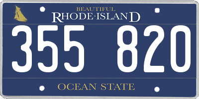 RI license plate 355820
