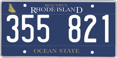 RI license plate 355821