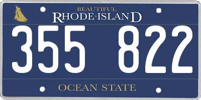 RI license plate 355822