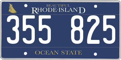 RI license plate 355825