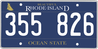 RI license plate 355826