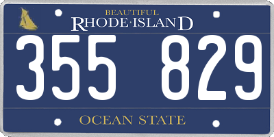 RI license plate 355829
