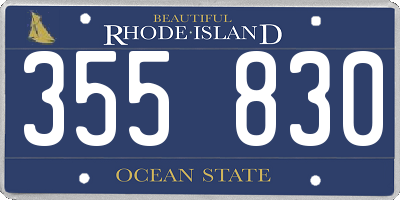 RI license plate 355830