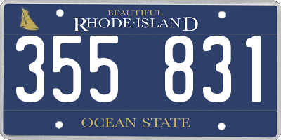 RI license plate 355831
