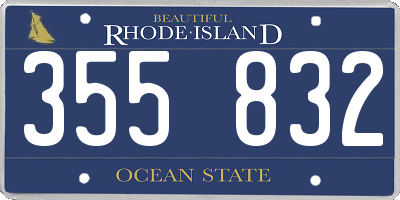 RI license plate 355832