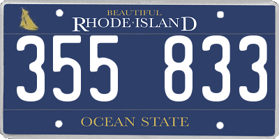 RI license plate 355833