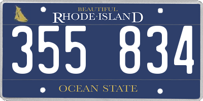 RI license plate 355834