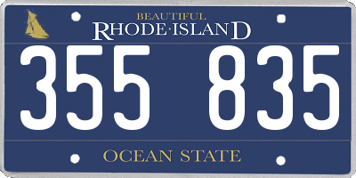RI license plate 355835