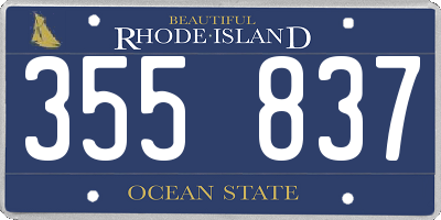 RI license plate 355837