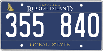 RI license plate 355840