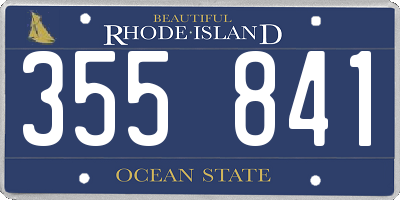 RI license plate 355841