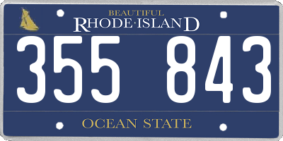 RI license plate 355843