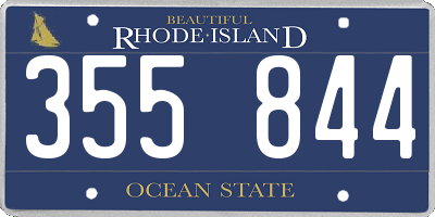 RI license plate 355844