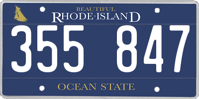 RI license plate 355847