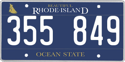 RI license plate 355849