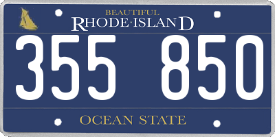 RI license plate 355850