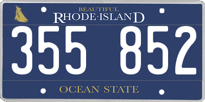 RI license plate 355852