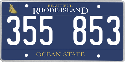 RI license plate 355853