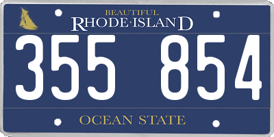 RI license plate 355854