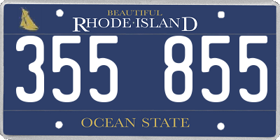 RI license plate 355855