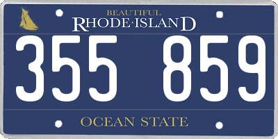 RI license plate 355859