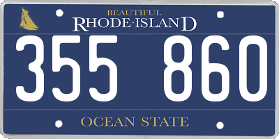 RI license plate 355860