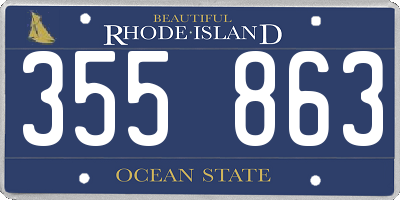 RI license plate 355863