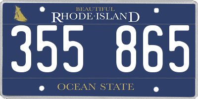 RI license plate 355865