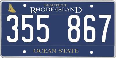 RI license plate 355867