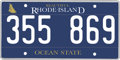 RI license plate 355869