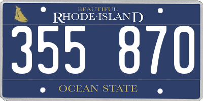 RI license plate 355870